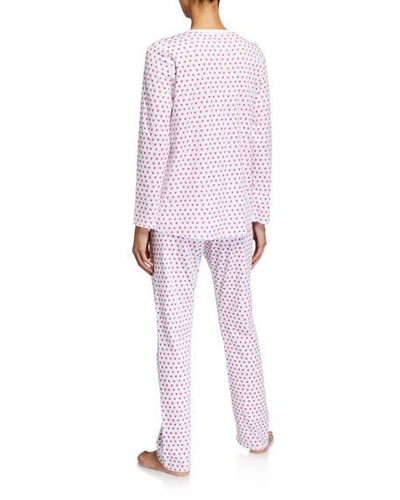 Shop Roller Rabbit Hearts Two-piece Pajama Set In Pink Pattern