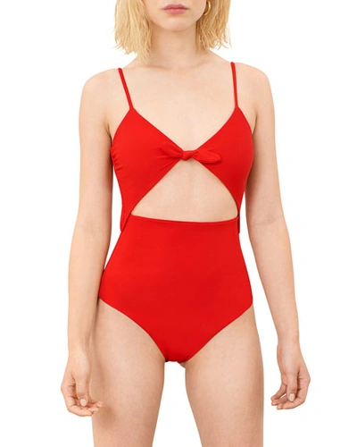 Shop Mara Hoffman Kia Cutout One-piece Swimsuit In Red Coat