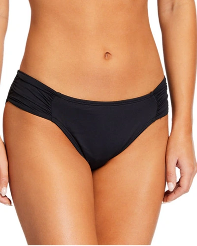 Shop La Blanca Side-shirred Hipster Bikini Bottom In Black