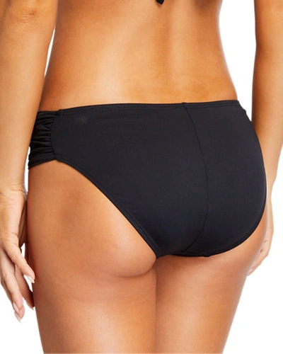 Shop La Blanca Side-shirred Hipster Bikini Bottom In Black