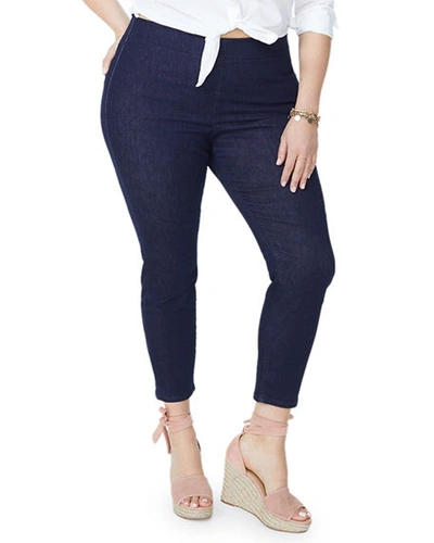 Shop Nydj Plus Plus Size Pull-on Skinny Ankle Jeans In Rinse