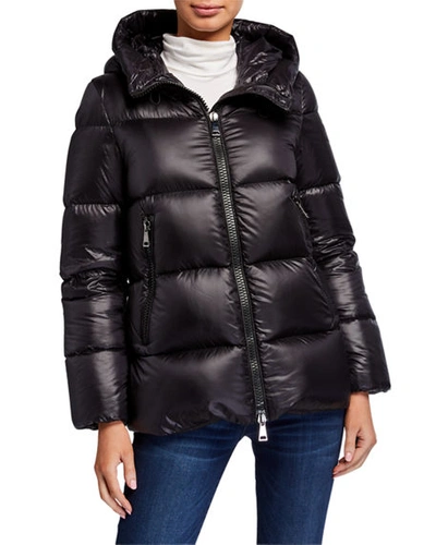 Shop Moncler Seritte Oversized Puffer Jacket In Black