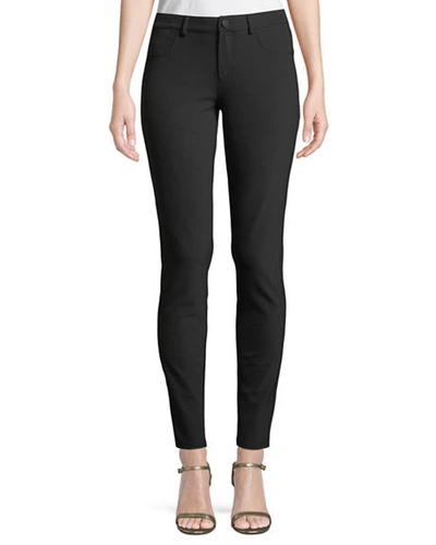 Shop Lafayette 148 Mercer Acclaimed Stretch Mid-rise Skinny Jeans In Black