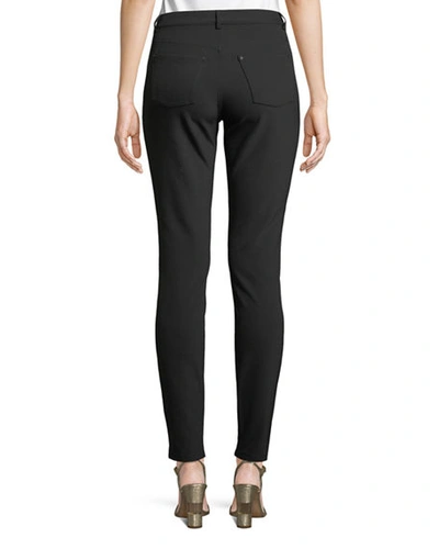 Shop Lafayette 148 Mercer Acclaimed Stretch Mid-rise Skinny Jeans In Black