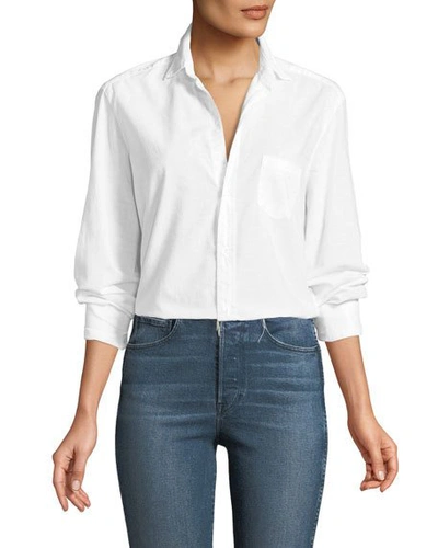 Frank & Eileen Eileen Long-sleeve Button-front Cotton Shirt In Classic White