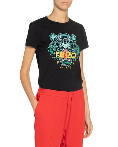 Shop Kenzo Classic Tiger Icon Short-sleeve T-shirt In Black