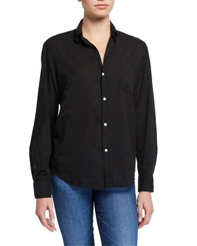 Shop Frank & Eileen Eileen Long-sleeve Button-front Shirt In Solid Black