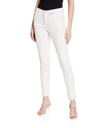 Shop Michael Michael Kors Skinny High-waist Ankle Jeans In White