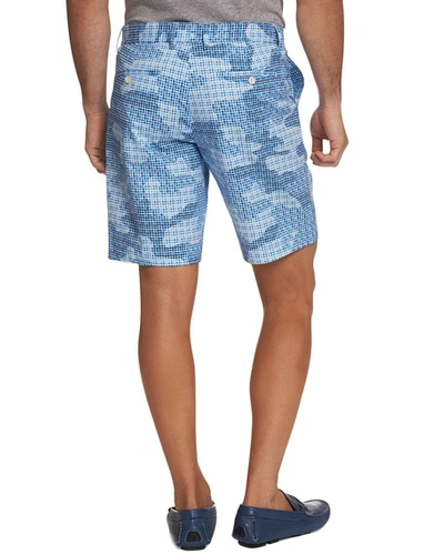 Shop Robert Graham Men's Bottas Mosaic Tile Shorts In Blue