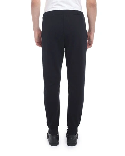 Shop Fendi Men's Ff Net Cotton-blend Sweatpants In Black