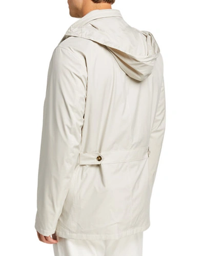Shop Loro Piana Voyager Zip-front Coat In Light Gray