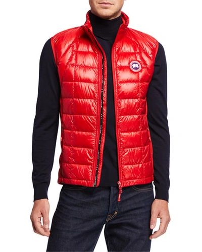 Shop Canada Goose Men's Hybridge Lite Puffer Vest In Red