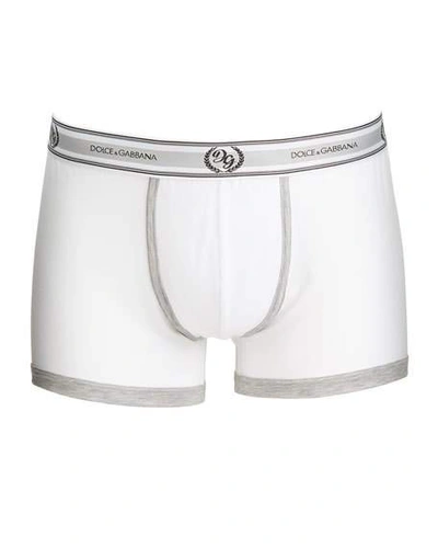 Shop Dolce & Gabbana Men's Regular Boxer Briefs In White