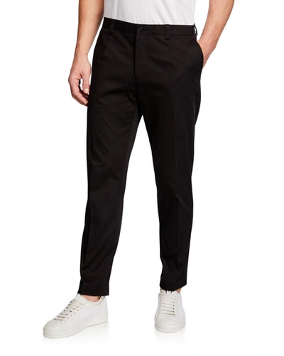 Shop Dolce & Gabbana Men's Stretch-cotton Pants In Black