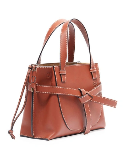 Shop Loewe Gate Mini Leather Top-handle Tote Bag In Tan