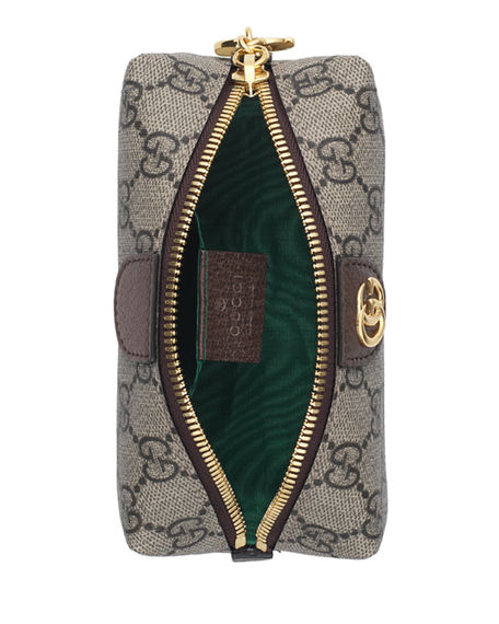 Gucci Ophidia Mini Gg Supreme Cosmetics Clutch Bag In Beige Ebony/ New ...