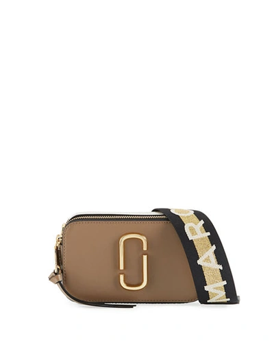 Shop Marc Jacobs Snapshot Coated Leather Camera Bag In French Grey Multi