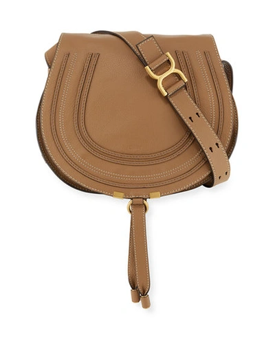 Shop Chloé Marcie Medium Leather Crossbody Bag In Brown