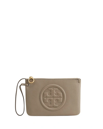 Shop Tory Burch Perry Bombe Wristlet Bag In Gray