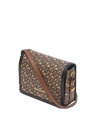 Shop Burberry Small Grace Tb Monogram Crossbody Bag In Brown Pattern