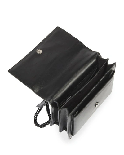 Saint Laurent Sunset Medium Ysl Crossbody Bag In Smooth Leather In Noir