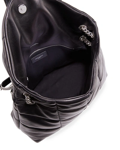 Shop Saint Laurent Loulou Medium Ysl Flap Shoulder Bag In Noir