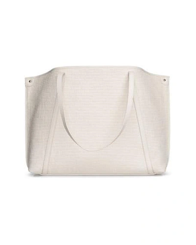 Shop Akris Ai Medium Soft Raffia Fabric Shoulder Tote Bag In Cream