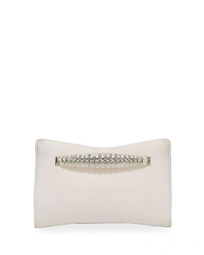 Shop Jimmy Choo Venus Napa Leather Clutch In White