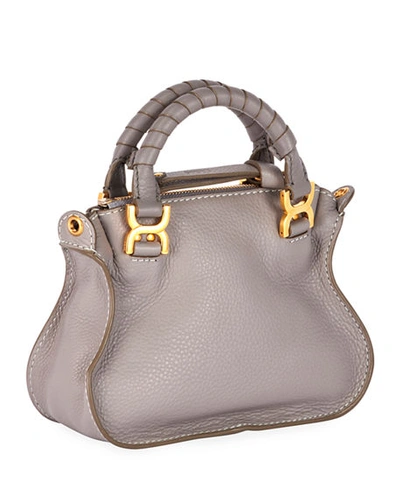 Shop Chloé Marcie Mini Satchel Bag In Gray