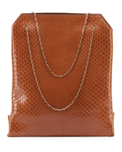 Shop The Row Small Lunch Bag In Python In Camel