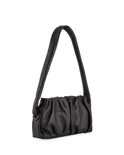 Shop Elleme Vague Pleated Leather Shoulder Bag In Black
