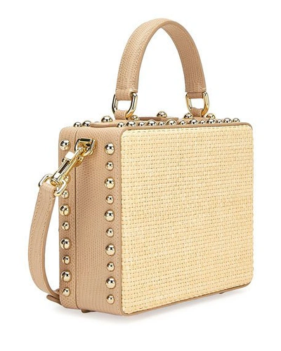 Shop Dolce & Gabbana Jeweled Box Top-handle Bag In Beige