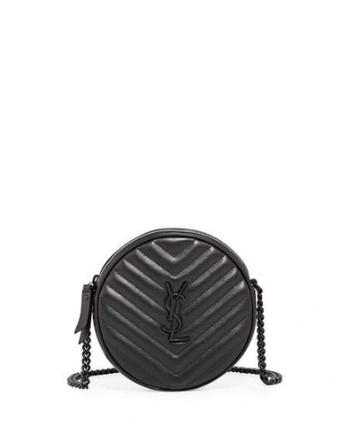 Saint Laurent YSL Vinyle Round Camera Crossbody Bag