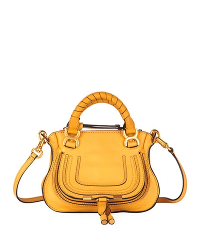 Shop Chloé Marcie Mini Satchel Bag In Gold
