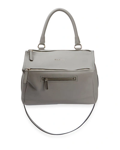 Shop Givenchy Pandora Small Sugar Leather Shoulder Bag, Black In Gray