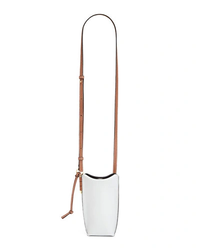 Shop Loewe Gate Two-tone Smooth Bucket Bag In White