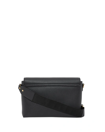 Burberry Note Medium Leather & Vintage Check Crossbody Bag In Black