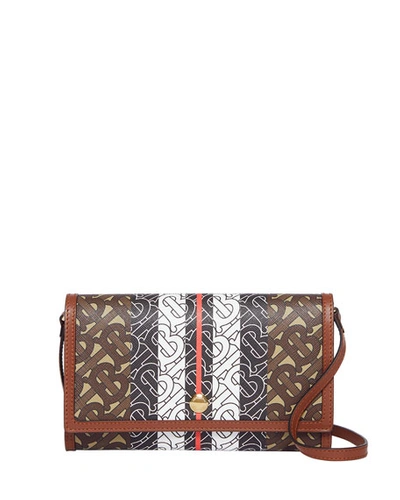 Shop Burberry Hanna Tb Monogram Canvas Wallet In Brown Pattern