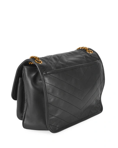 Shop Saint Laurent Niki Medium Monogram Ysl Lamb Leather Shoulder Bag In Black