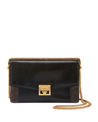 Shop Givenchy Gv3 Chain Shoulder Wallet In Black/gray
