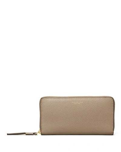 Shop Tory Burch Perry Zip Continental Wallet In Gray