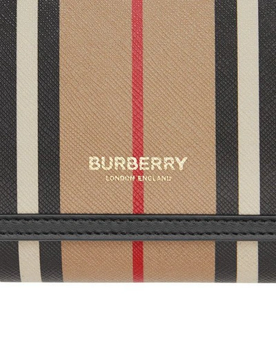 Shop Burberry Hannah Icon Striped Wallet/crossbody Bag In Brown Pattern