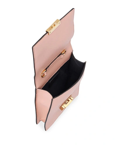 Shop Fendi Kan U Matte Grace Calf Crossbody Wallet In Light Pink