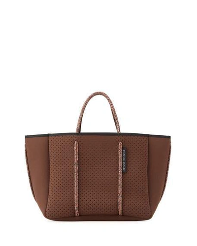 Petite Escape Perforated Tote Bag In Brown