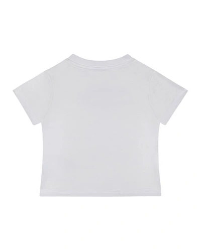 Shop Dolce & Gabbana Boy's Logo Embroidered Short-sleeve Tee In White
