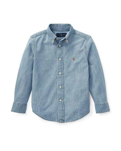 Polo Ralph Lauren Boy's Woven Chambray Shirt In Light Blue