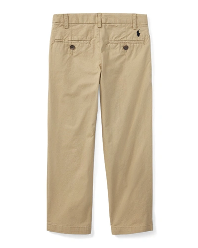 Shop Ralph Lauren Chino Flat Front Straight Leg Pants In Khaki