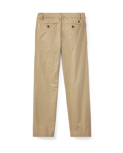Shop Ralph Lauren Chino Flat Front Straight Leg Pants In Khaki