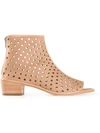 Loeffler Randall Ione Perforated Open Toe Booties In Beach