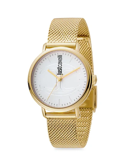 Shop Just Cavalli Cfc Goldtone Stainless Steel Bracelet Watch